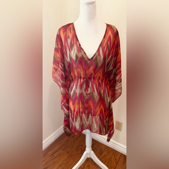 Michael Kors Multicolor Printed Swimsuit Bikini Cover Up Tunic Dress Size M/L - Picture 4 of 6